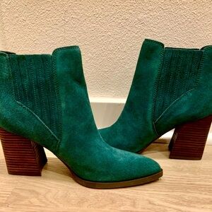 Marc Fisher Teal Alva Pointy Toe Suede Ankle Boots